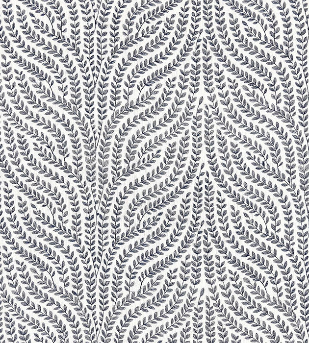 Scalamandre Willow Vine Embroidery Navy Fabric SC271250003