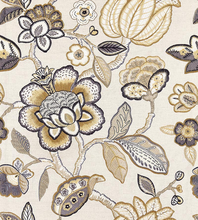 Scalamandre Coromandel Embroidery Flax Fabric SC271260003