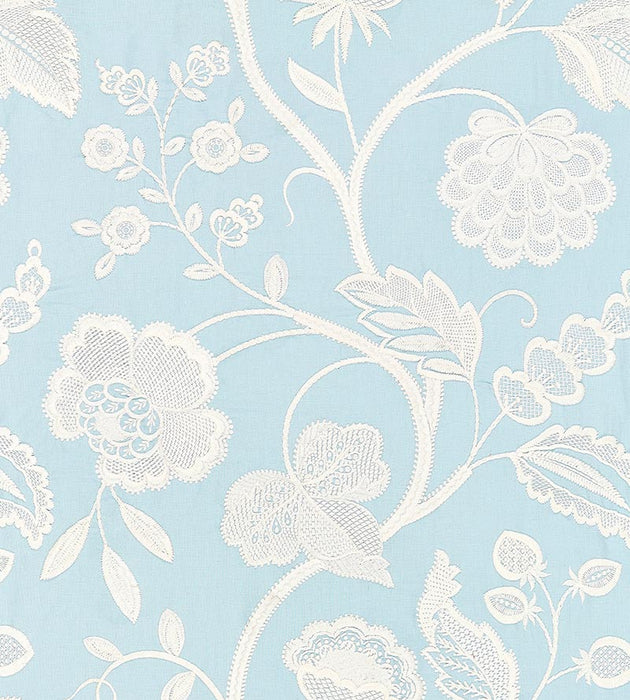 Scalamandre Kensington Embroidery Sky Fabric SC271510003