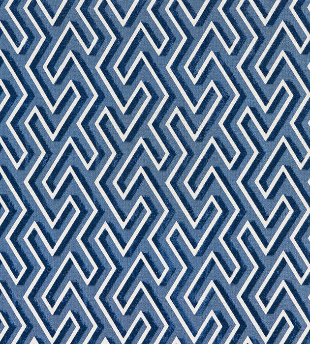 Scalamandre Maze Velvet Cobalt Fabric SC272370003