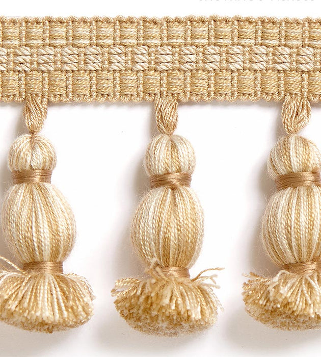 Scalamandre Halsey Onion Fringe Camel Trim Sample SCFT14990003