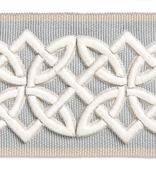 Scalamandre Celtic Embroidered Tape Mineral Trim Sample SCT32820003