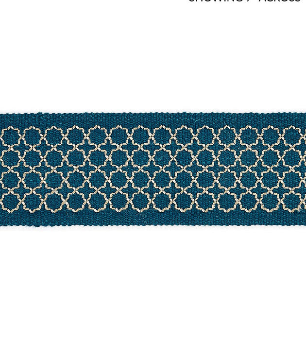 Scalamandre Seville Embroidered Tape Peacock Trim Sample SCT32890003