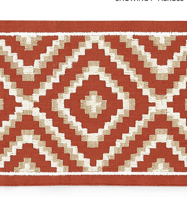 Scalamandre Medina Embroidered Tape Carnelian Trim Sample SCT33060003