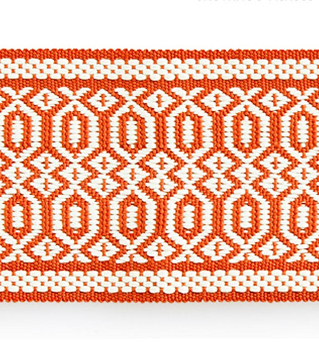 Scalamandre Tulum Diamond Tape Coral Trim Sample SCT33120003