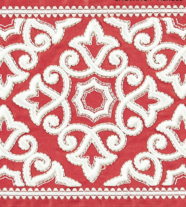 Scalamandre Ornamental Embroidered Tape Coral Trim Sample SCT33200003