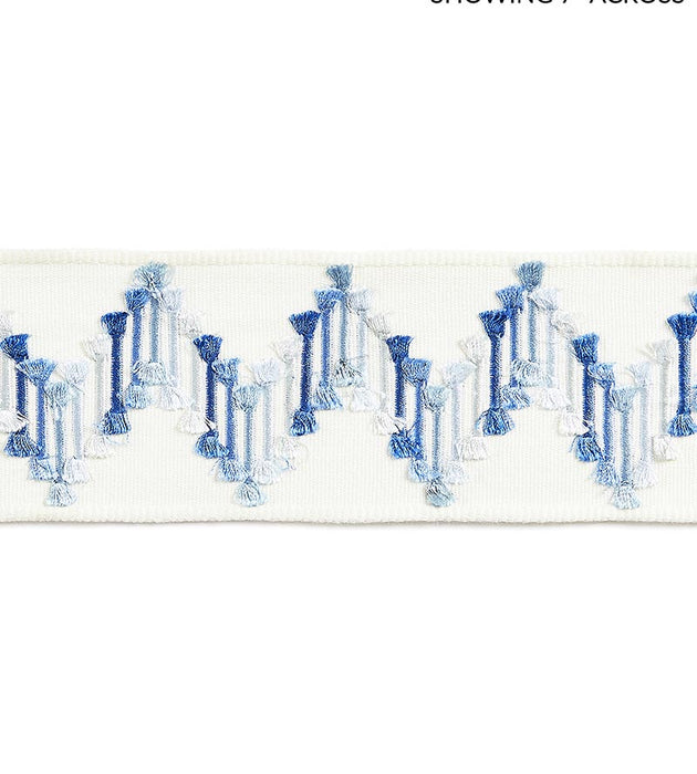 Scalamandre Sayuri Embroidered Tape Blue Jay Trim Sample SCT33240003
