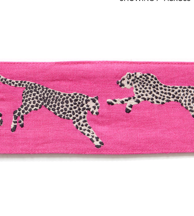 Scalamandre Leaping Cheetah Embrdry Tape Bubblegum Trim SCT33310003