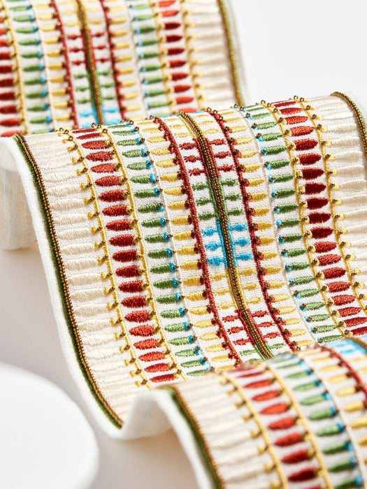 Scalamandre Amarna Embellished Tape Multi Trim Sample SCT33360003