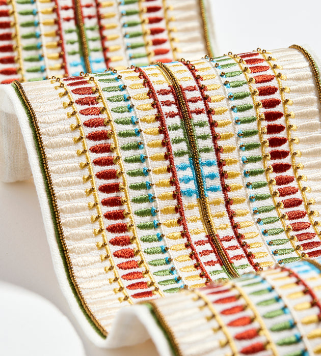 Scalamandre Amarna Embellished Tape Multi Trimming Sample SCT33360003