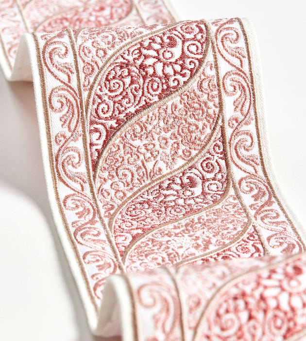Scalamandre Paisley Embroidered Tape French Rose Trim SCT33400003