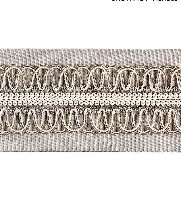 Scalamandre Colette Braided Tape French Grey Trim Sample SCV12420003
