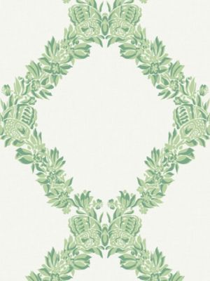 Scalamandre Wreath | Removable Jade Wallpaper Sample SCWP20370PS0003