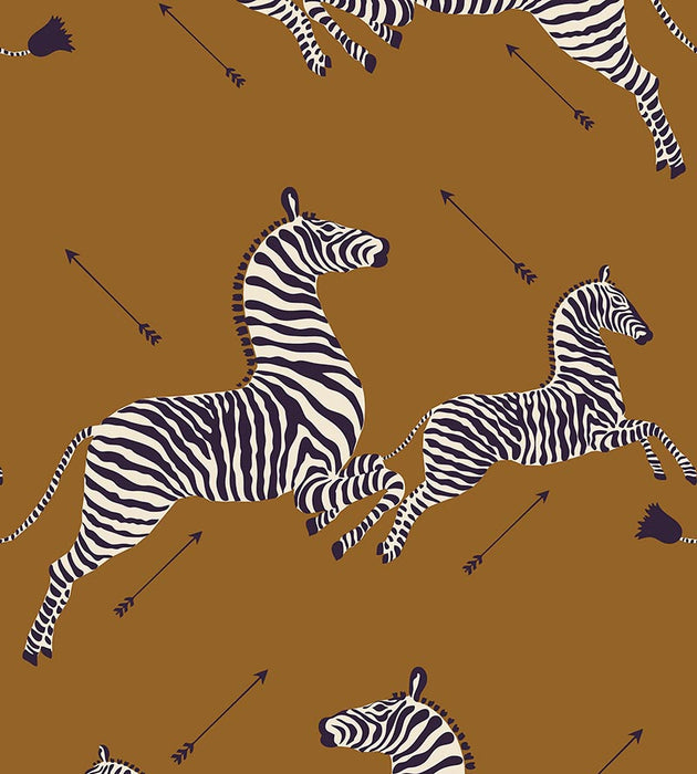 Scalamandre Zebras Safari Brown Wallpaper SCWP81388M0003