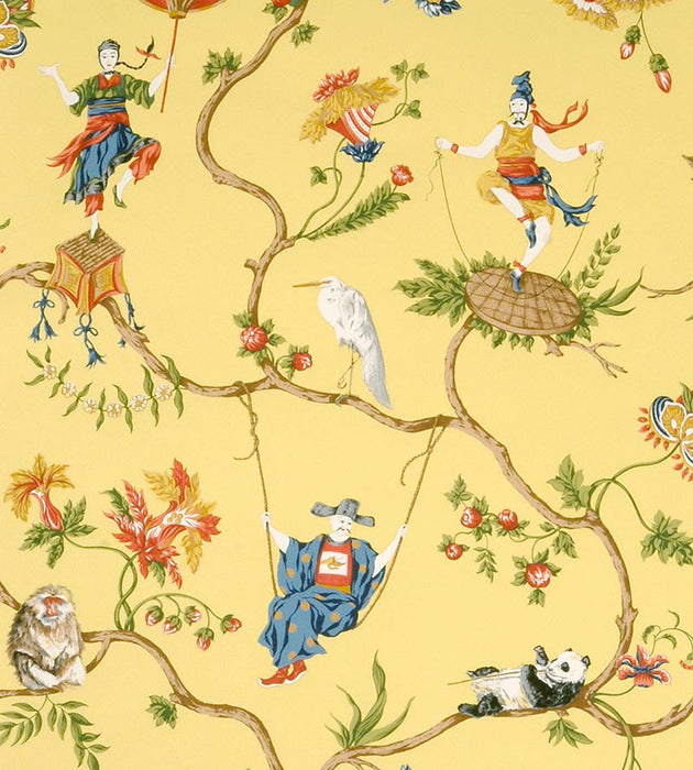 Scalamandre Ming Circus Multi On Pollen Wallpaper SCWP816050003