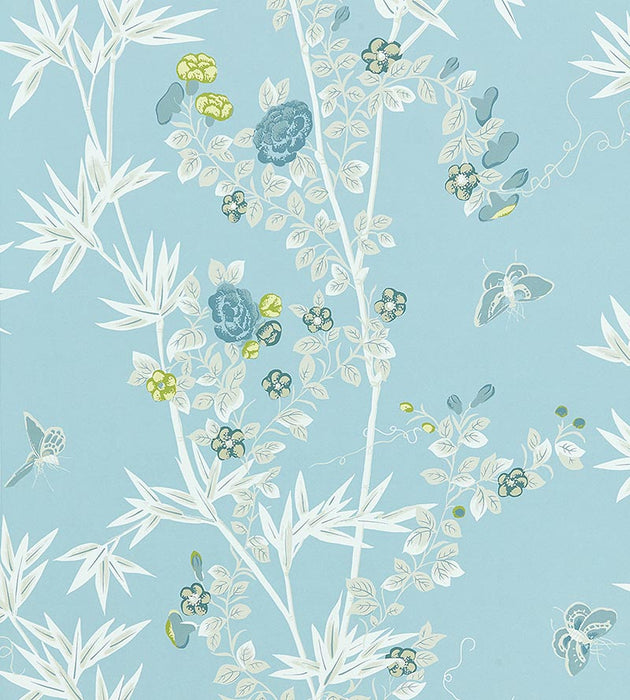 Scalamandre Jardin De Chine Ciel Wallpaper Sample SCWP883750003