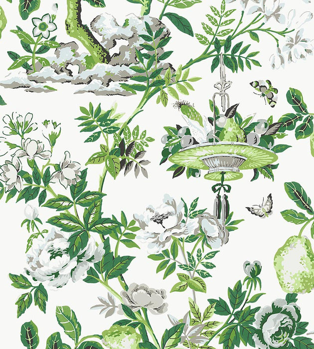 Scalamandre Shantung Garden - Removable Verdance Wallpaper SCWP88377PS0003