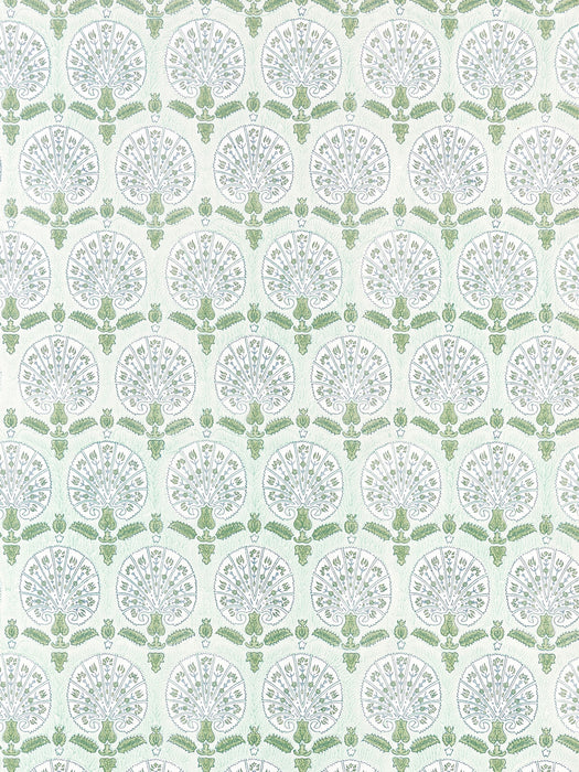 Scalamandre Karanfil Block Print Green Tea Wallpaper SCWP885600003