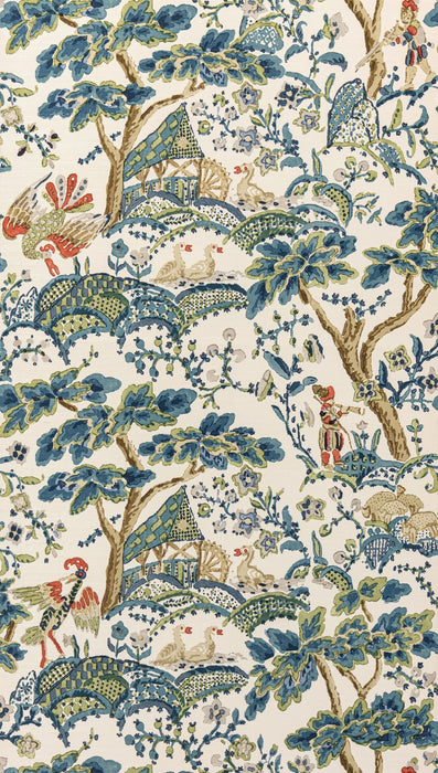 Scalamandre Kelmescott Peacock On Sand Wallpaper SCWP885880003