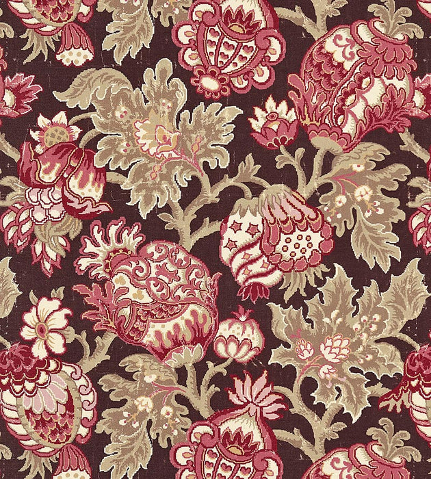 Scalamandre Canterbury Linen Print Mulberry Fabric SC165930004