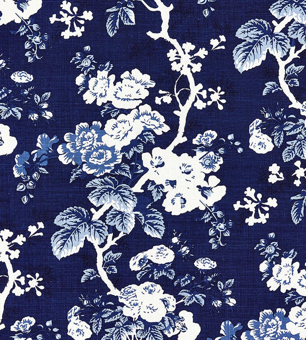Scalamandre Ascot Linen Print Indigo Fabric SC166020004