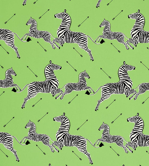 Scalamandre Zebras Petite Lime Fabric Sample SC166410004