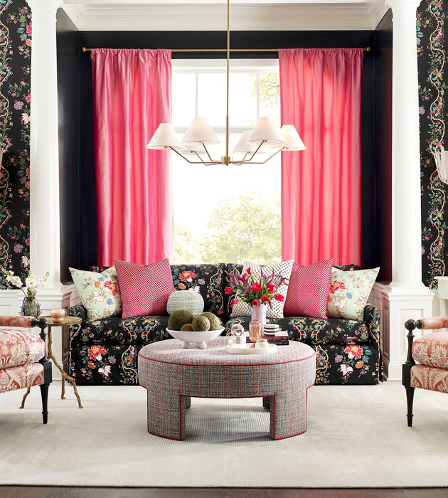 Scalamandre Camellia Trellis Onyx Ruby Fabric SC166480004