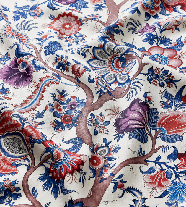 Scalamandre Metropolitan Palampore Print Red Multi Fabric Sample SC166490004