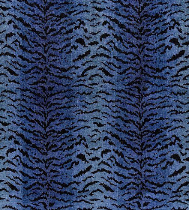 Scalamandre Tigre - Silk Blues & Black Fabric Sample SC26167MM0004