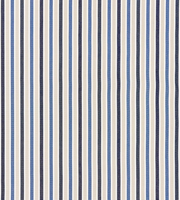 Scalamandre Leeds Cotton Stripe Indigo Fabric SC271140004