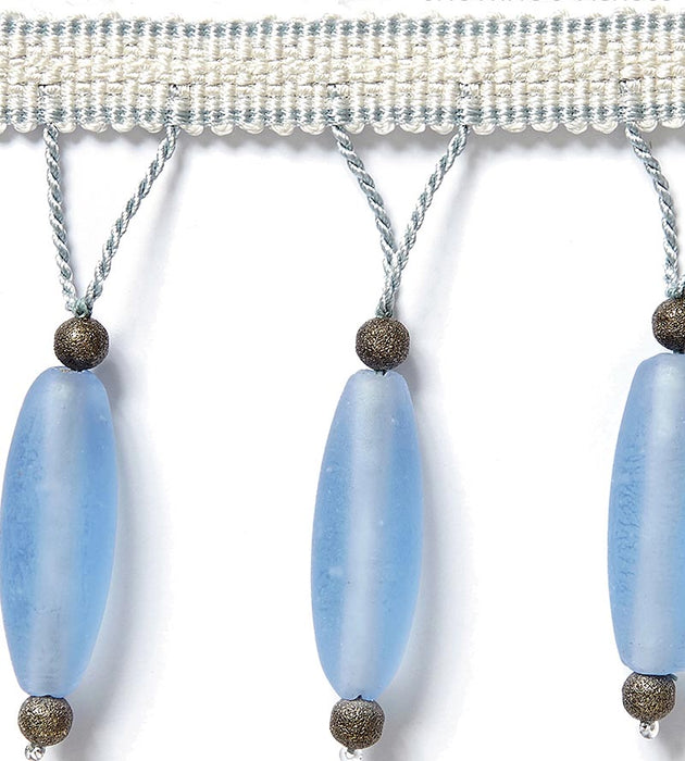 Scalamandre Vionnet Beaded Fringe Sky Trim Sample SCFX15010004