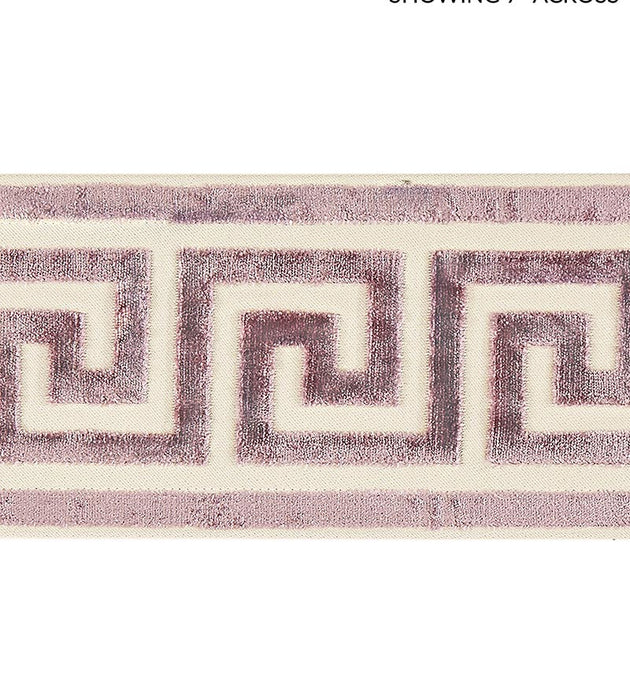 Scalamandre Greek Key Velvet Tape Amethyst Trim Sample SCT32790004