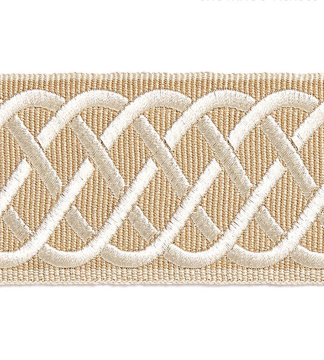 Scalamandre Helix Embroidered Tape Camel Trim Sample SCT32840004