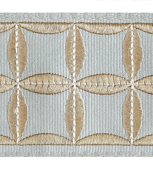 Scalamandre Fiori Embroidered Tape Aquamarine Trim SCT32880004