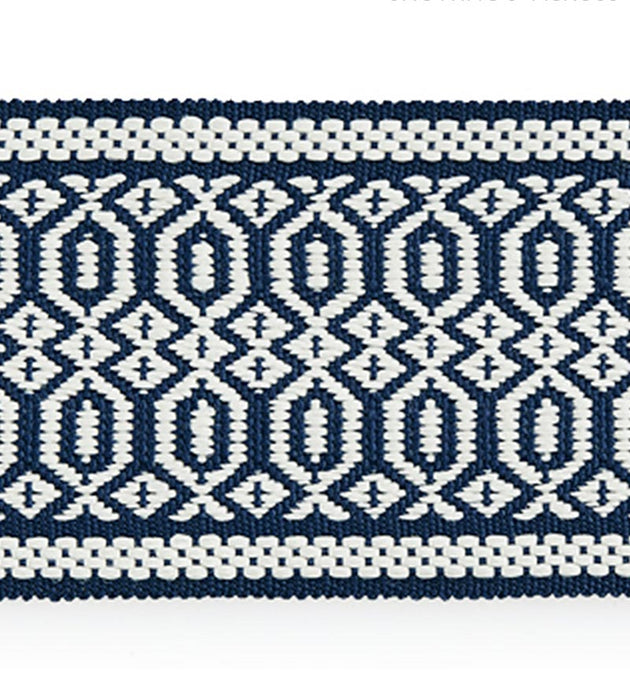 Scalamandre Tulum Diamond Tape Indigo Trim Sample SCT33120004