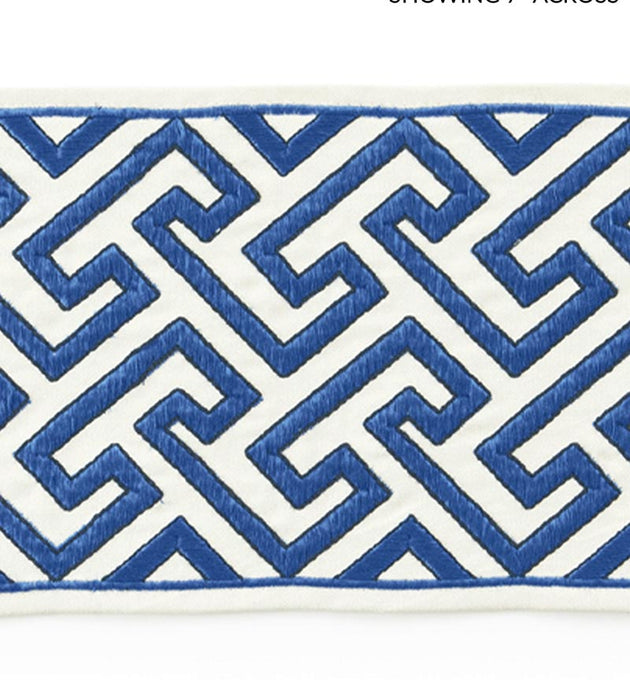 Scalamandre Labyrinth Embroidered Tape Porcelain Trim Sample SCT33190004