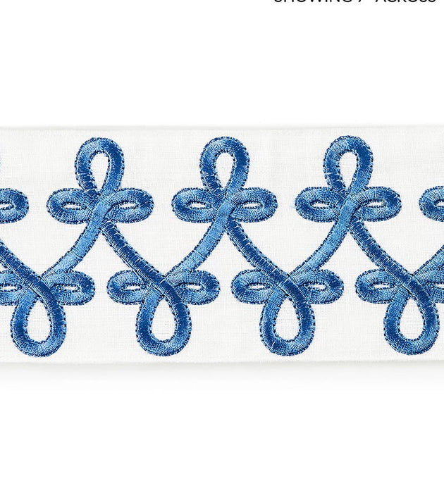Scalamandre Empress Embroidered Tape Porcelain Trim Sample SCT33210004