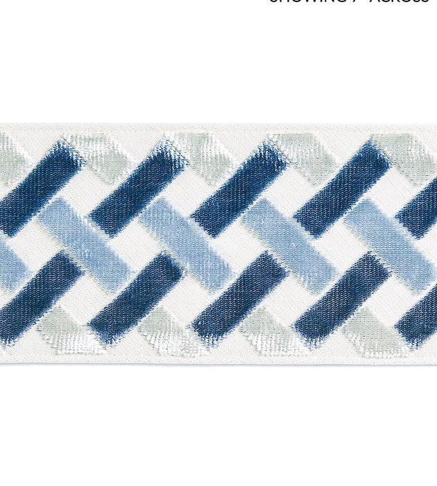 Scalamandre Parquet Velvet Tape Blue Lagoon Trim Sample SCT33260004