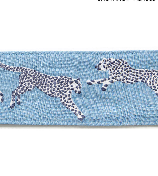 Scalamandre Leaping Cheetah Embrdry Tape Cloud Nine Trimming Sample SCT33310004