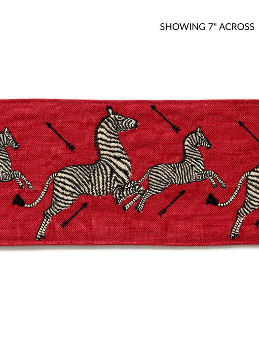 Scalamandre Zebras Embroidered Tape Masai Red Trim SCT33320004