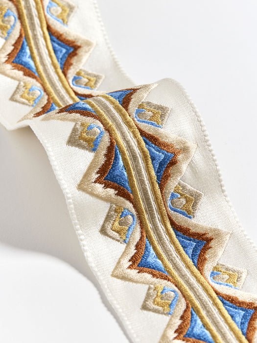 Scalamandre Flamme Embroidered Tape Autumn Trim SCT33350004