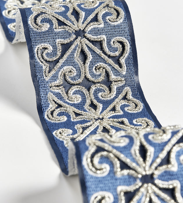 Scalamandre Saxony Embellished Tape Midnight Trim SCT33370004