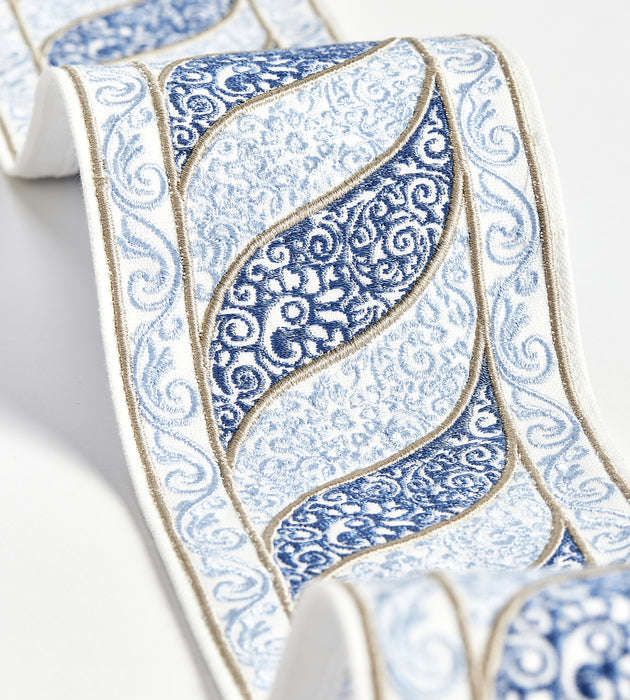 Scalamandre Paisley Embroidered Tape Fountain Trim SCT33400004