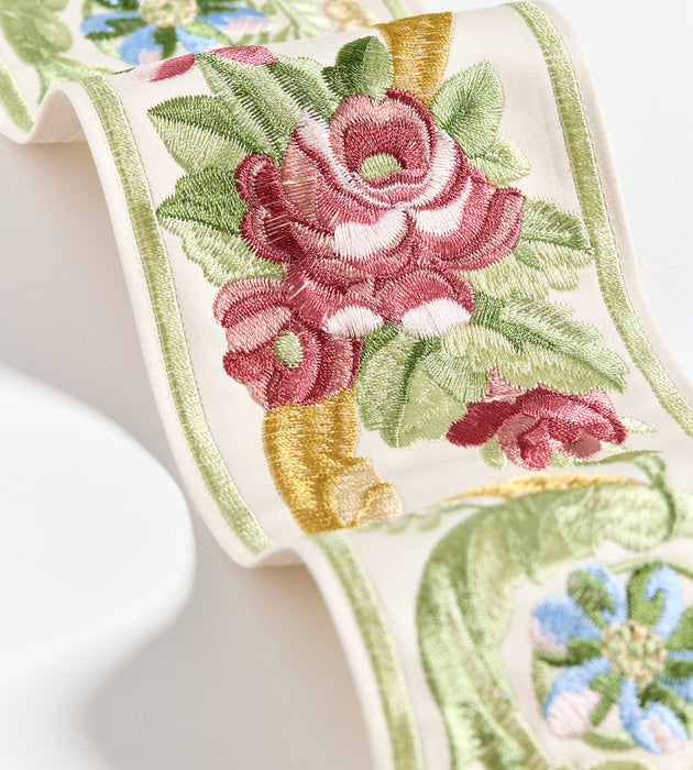Scalamandre Reine Embroidered Tape Multi Bloom Trim SCT33420004