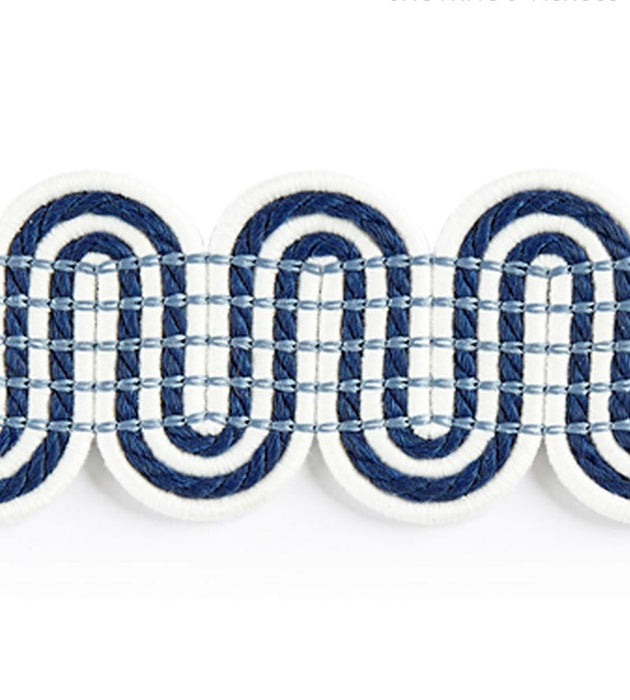 Scalamandre Serpentine Braid Indigo Trim Sample SCV12460004