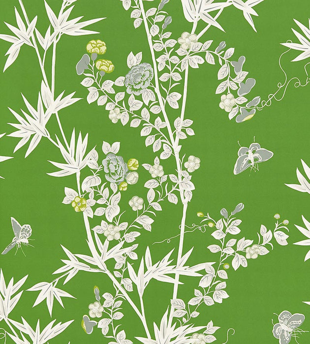 Scalamandre Jardin De Chine Jade Wallpaper Sample SCWP883750004