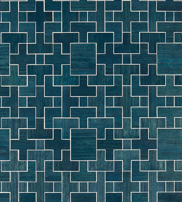 Scalamandre Allegro - Wood Deep Sea Wallpaper Sample SCWP884800004