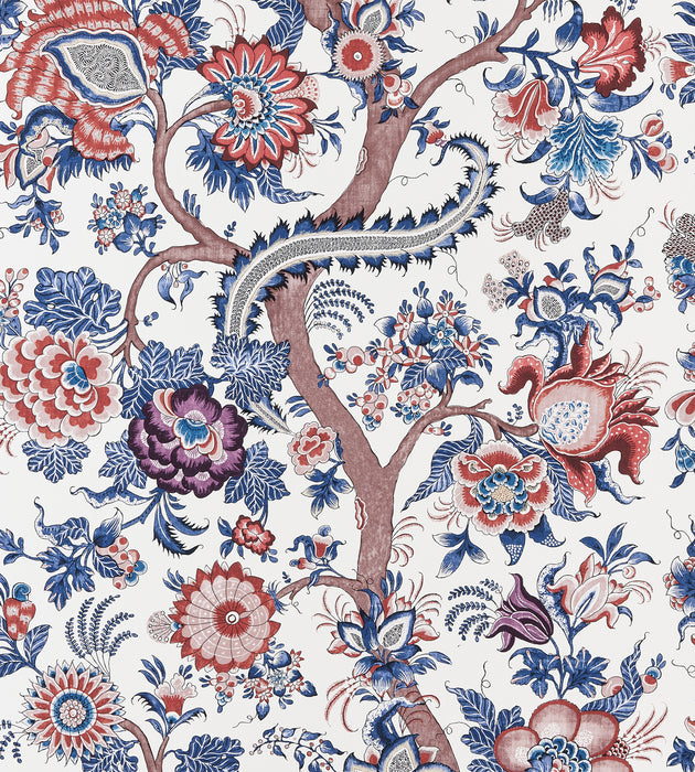 Scalamandre Metropolitan Palampore Red Multi Wallcovering Sample SCWP885610004
