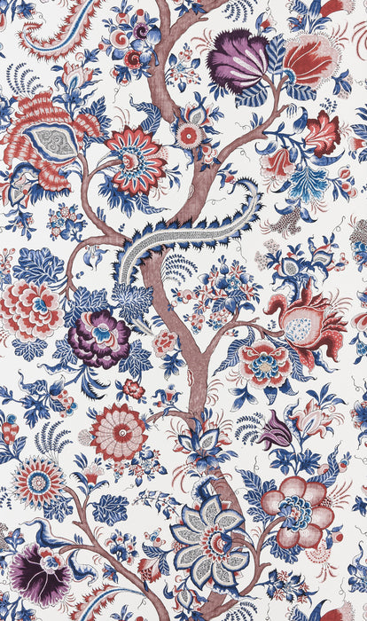 Scalamandre Metropolitan Palampore Red Multi Wallpaper Sample SCWP885610004