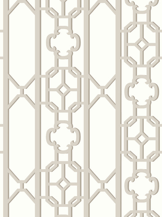 Scalamandre Joanna Fret Taupe Wallpaper SCWP88582D0004